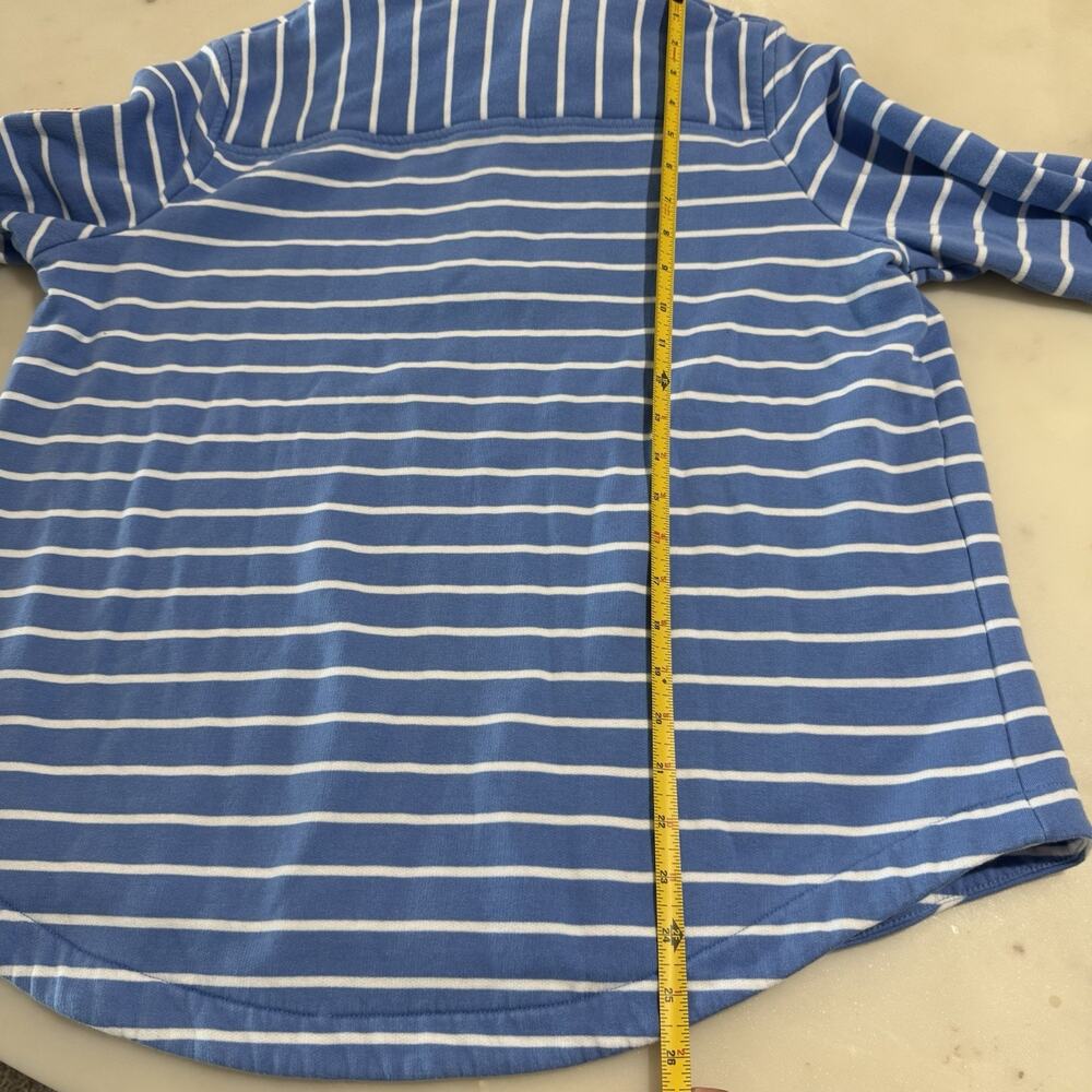 Vineyard Vines Quarter Zip Pullover Women L Blue Striped Shep Shirt Preppy Coast - Picture 11 of 12